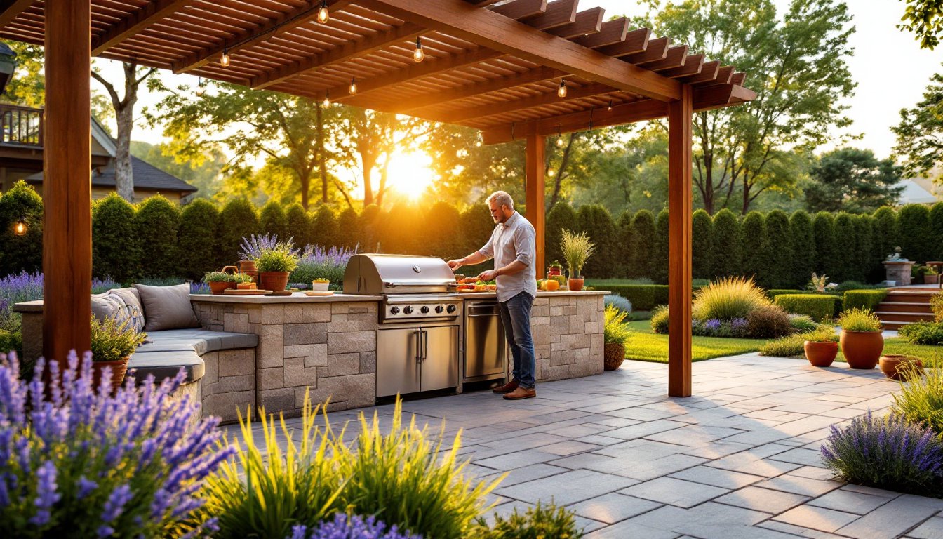 outdoor kitchen landscaping