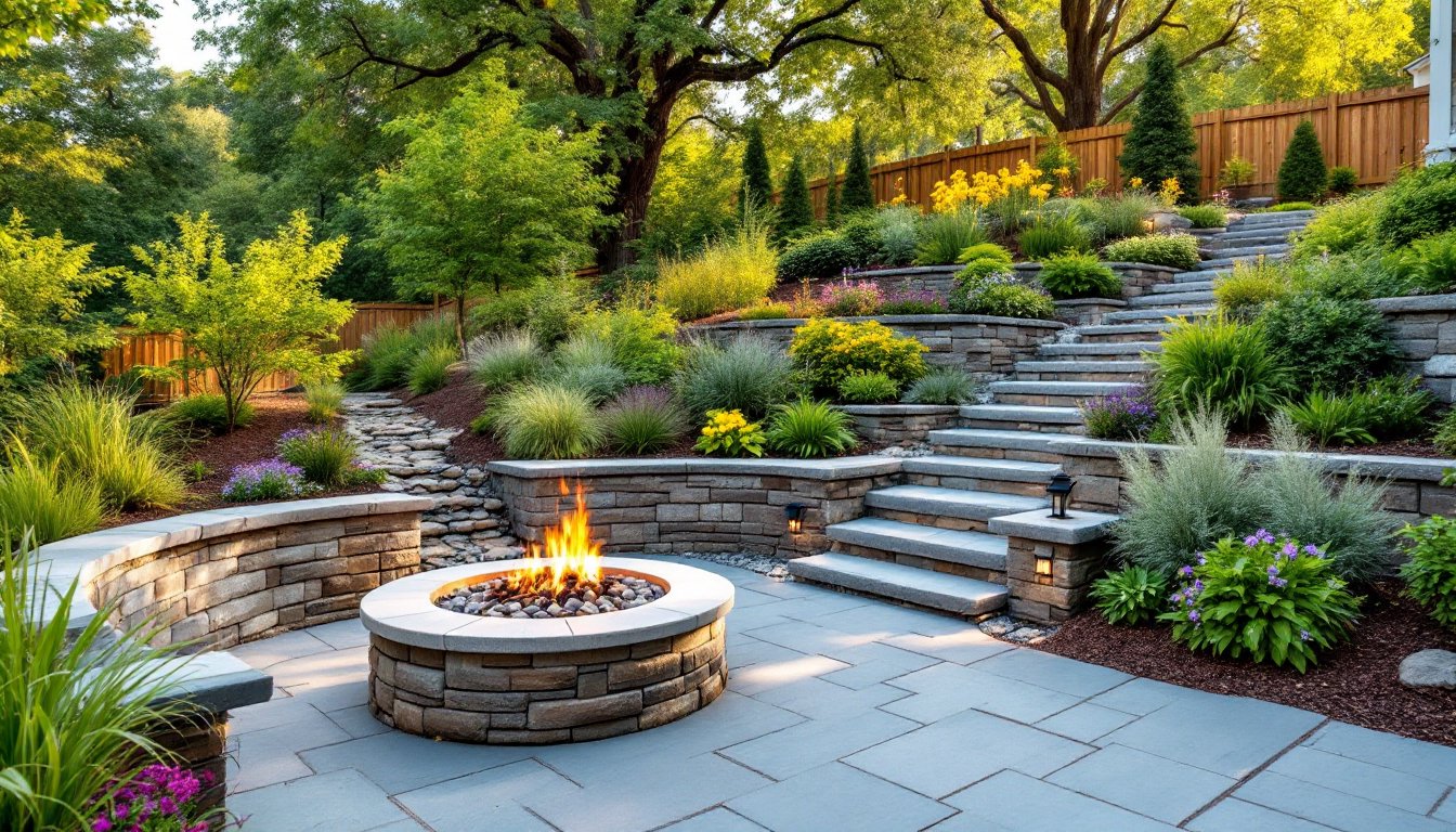 sloped backyard landscaping ideas pictures